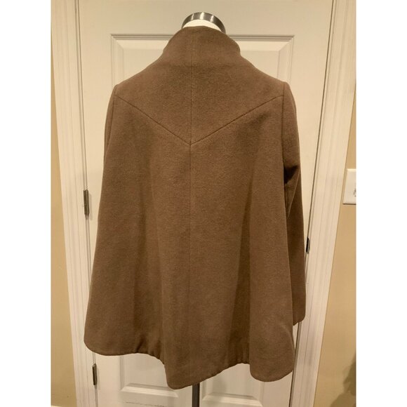 BCBG Max Azria Brown Asymmetrical Wool Blend Coat, Size Large - Picture 7 of 9